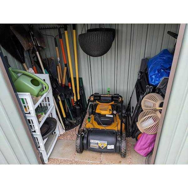 Patiowell 6 ft. D Outdoor Storage Metal Shed with Sloping Roof and Double Lockable Door - Image 4