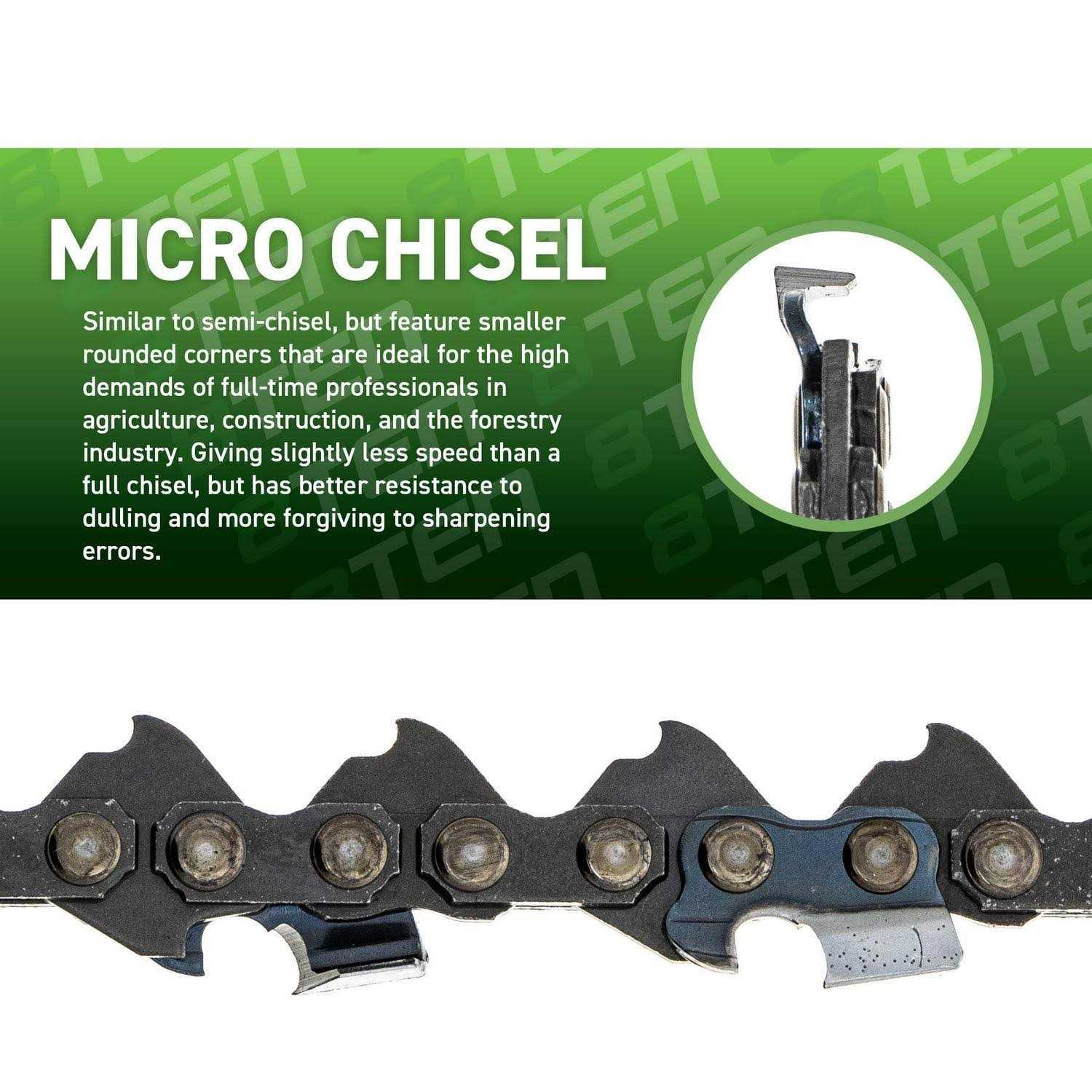 8TEN Micro Chisel Chainsaw Chain 12 Inch .043 1/4 64DL for Stihl 36700050064 HT 70 75 100 101 102 130 - Image 2