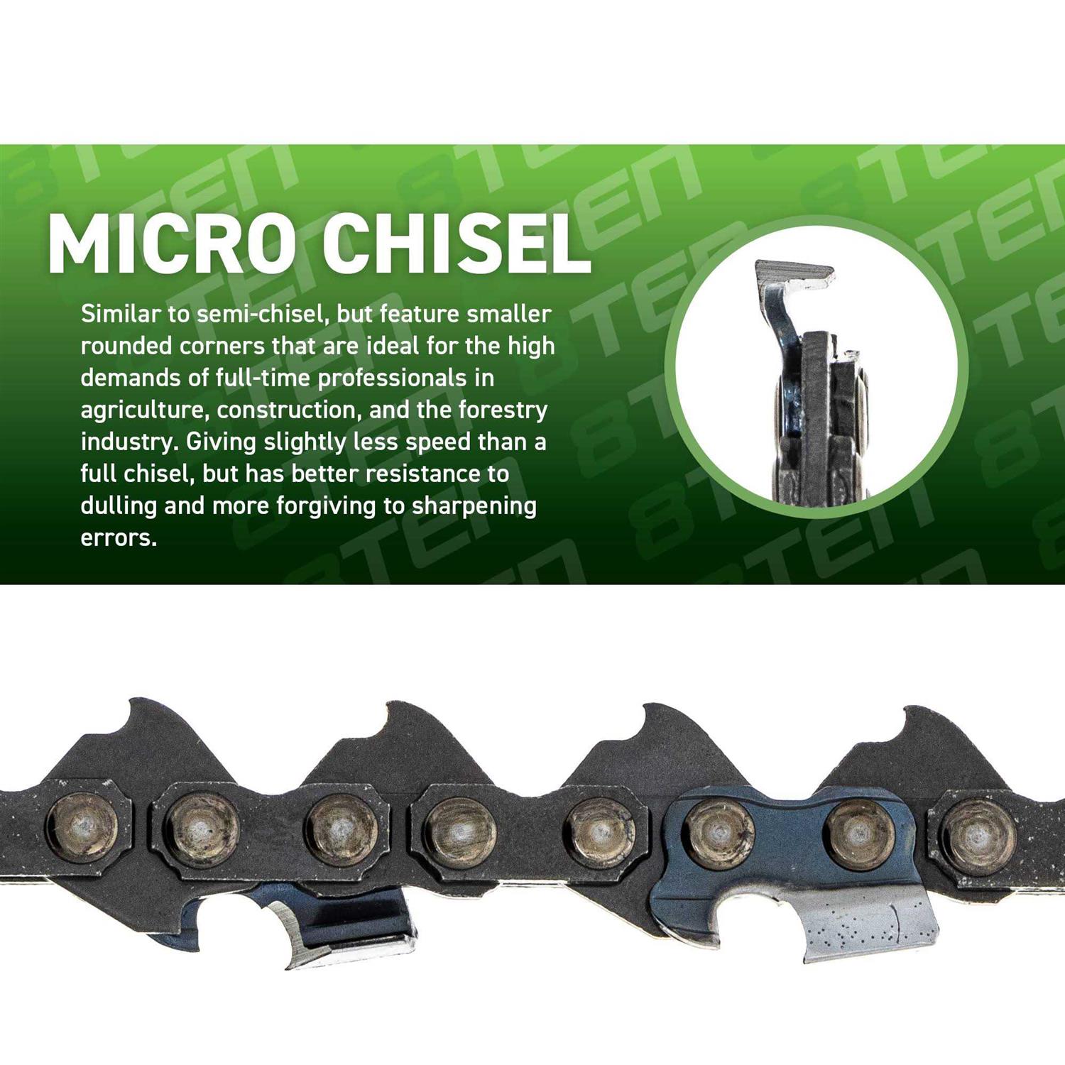 8TEN Micro Chisel Chainsaw Chain 12 Inch .043 1/4 64DL for Stihl 36700050064 HT 70 75 100 101 102 130 - Image 2