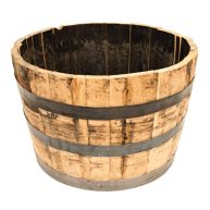 Real Wood Products Half Oak Barrel Planter
