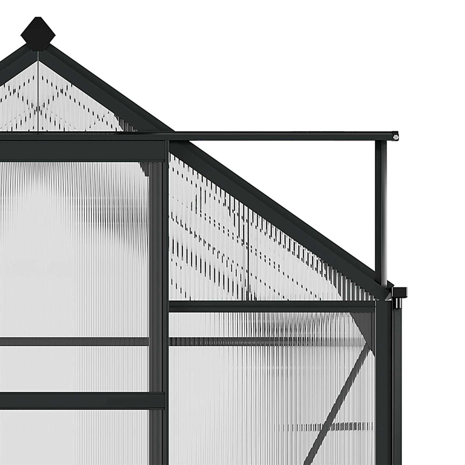 Outsunny 6′ x 7′ Polycarbonate Greenhouse Aluminum Walk-in Greenhouse Vent Garden - Image 3