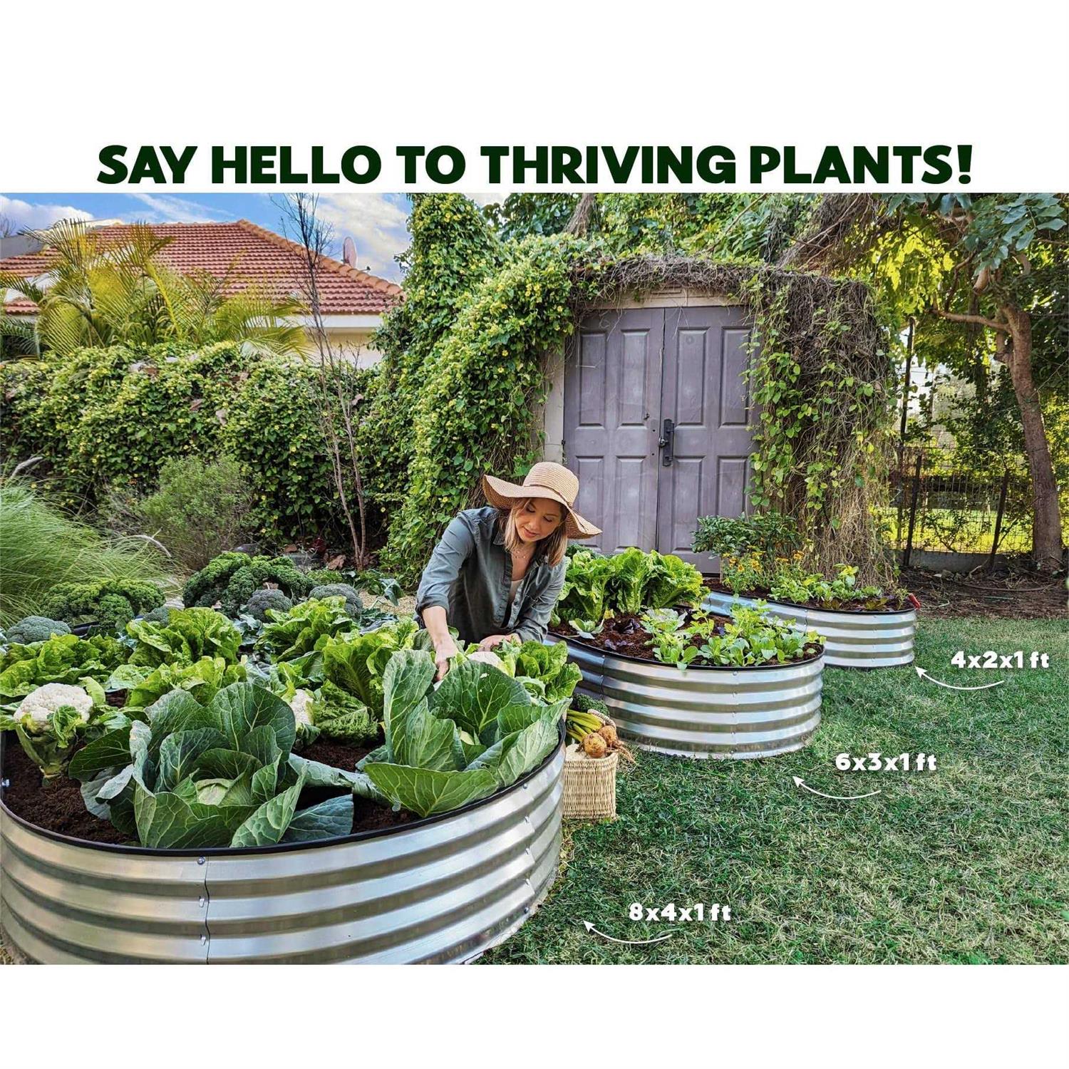 Plant & Plot Galvanized Raised Garden Beds Outdoor // 4×2×1 ft Planter Raised Beds for Gardening - Image 3