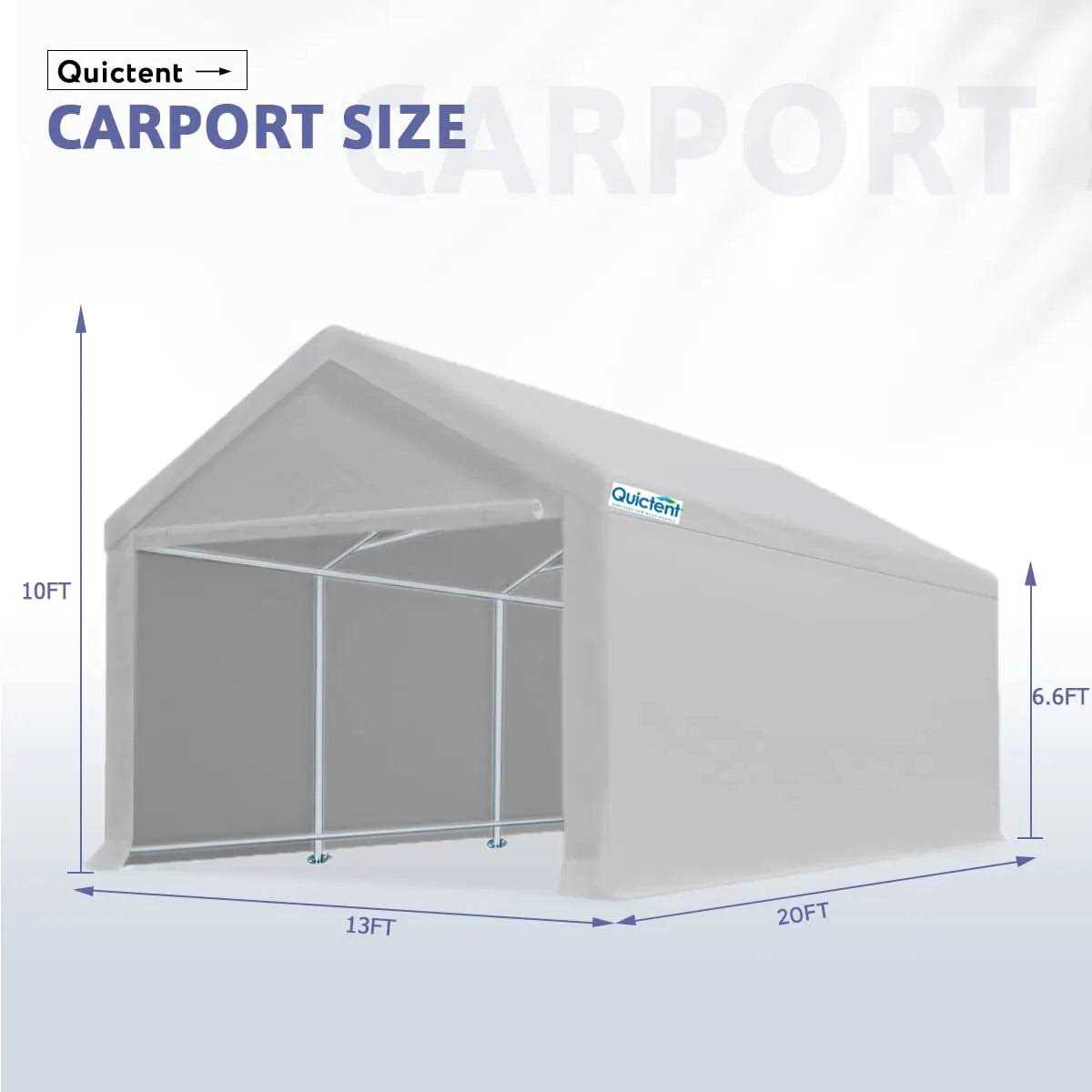 Quictent 20′ x 13′ Heavy Duty Car Shelter - Image 2