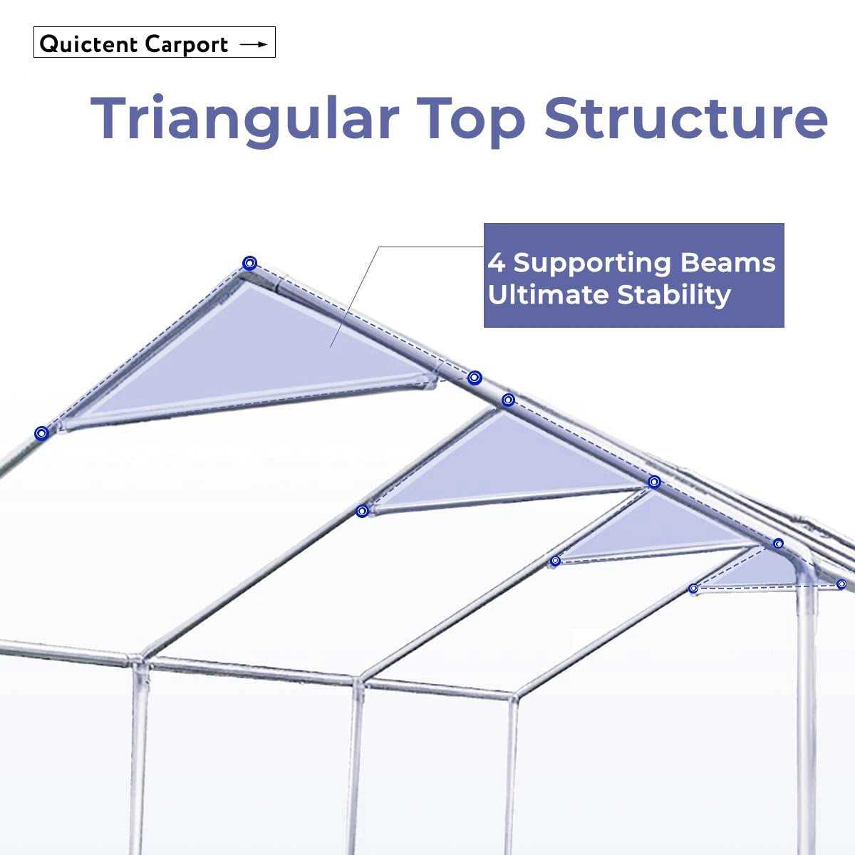 Quictent 20′ x 13′ Heavy Duty Car Shelter - Image 5