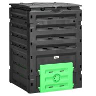 Outsunny Compost Bin, 120 Gallon Garden Composter with 80 Vents and 2 Sliding Doors