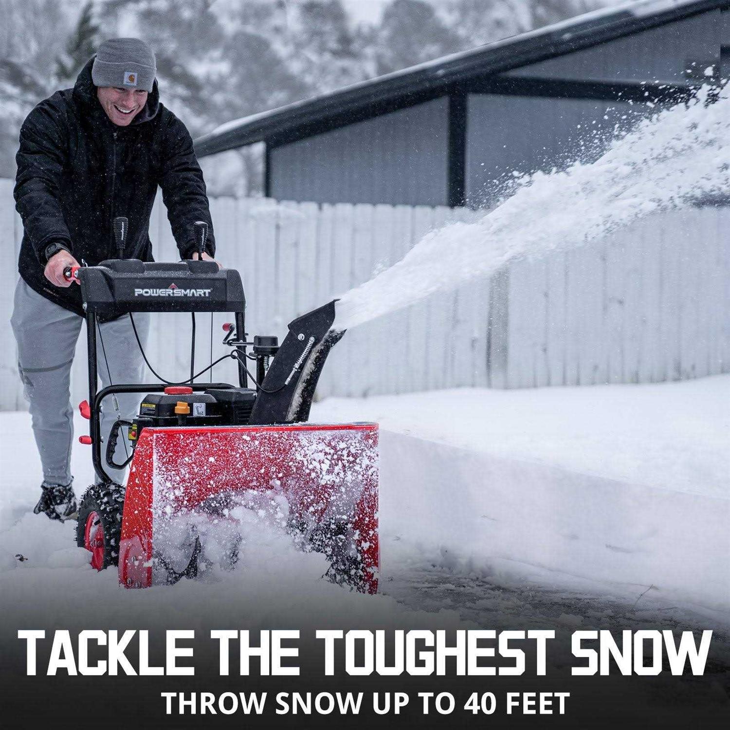 Powersmart pssw24 24 in. 212cc 2-Stage Electric Start Gas Snow Blower - Image 4