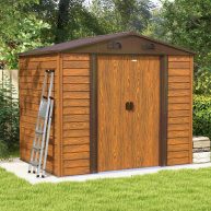 Patiowell 8′ x 6′ Wooden Metal Shed Outdoor Storage Shed with Design of Lockable Doors