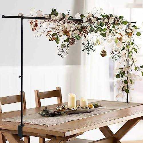 OSYIN Over The Table Rod Stand with Clamps 46-82”Length Adjustable Metal Balloon Flower Arch Stand