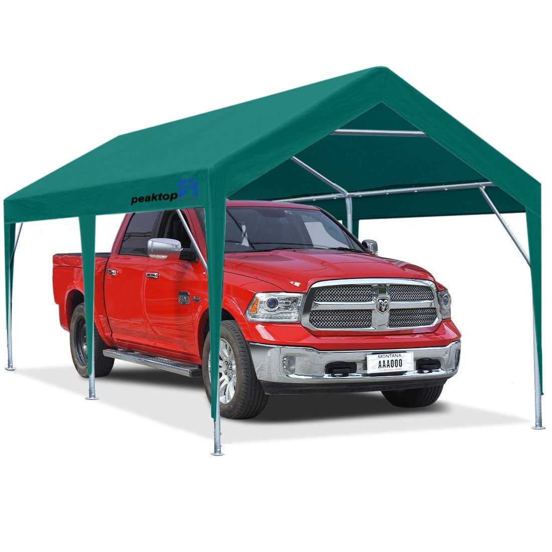 Peaktop Outdoor Upgraded Heavy Duty Carport Car Canopy Portable
