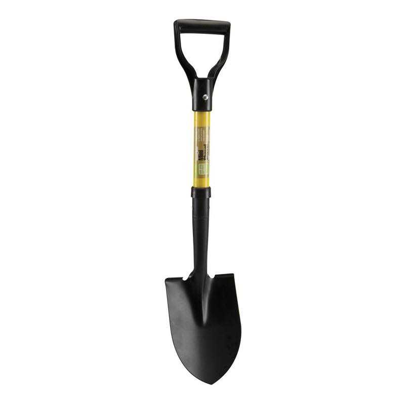 One Stop Gardens 27 in. Round Nose Mini Shovel with Comfort Grip Handle