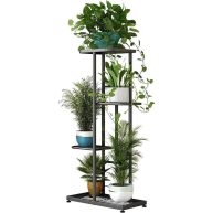 4-Tiers Metal Flower Stand for Living Room Balcony and Garden