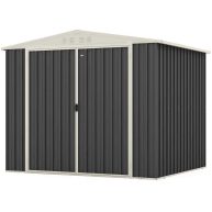 Patiowell Thickness Upgrade 8 x 7 ft. Outdoor Storage Metal Shed, Steel Garden Shed with Sloping Roof and Dual Lockable Door