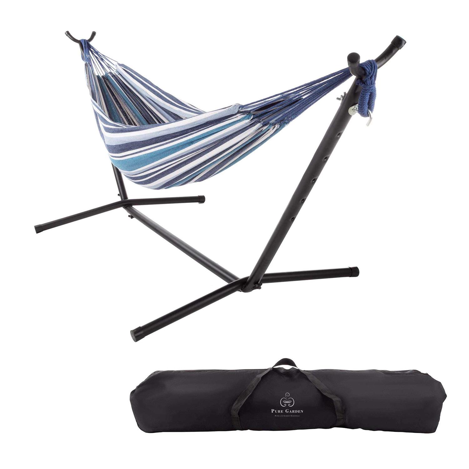 Pure Garden Double Brazilian Hammock with Stand