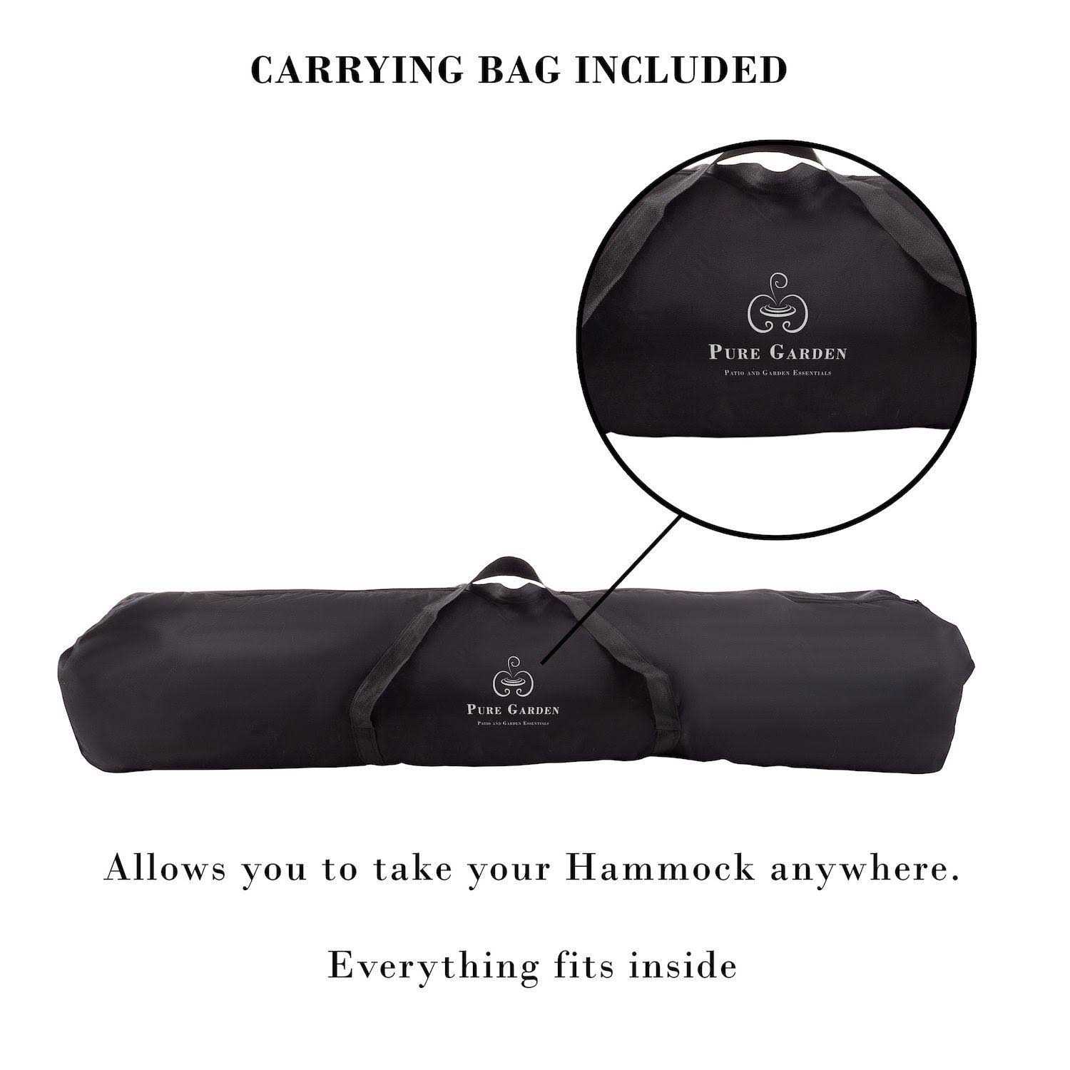 Pure Garden Double Brazilian Hammock with Stand - Image 2