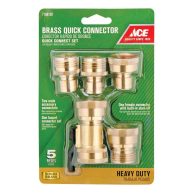 Ace Brass Quick Connector Hose Set Threaded