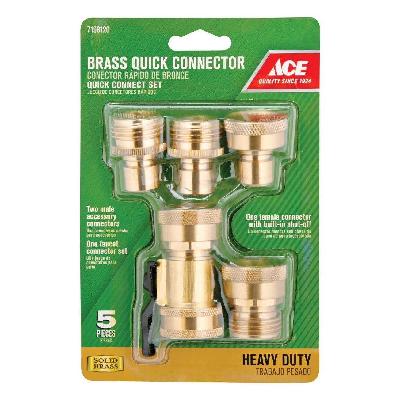 Ace Brass Quick Connector Hose Set Threaded