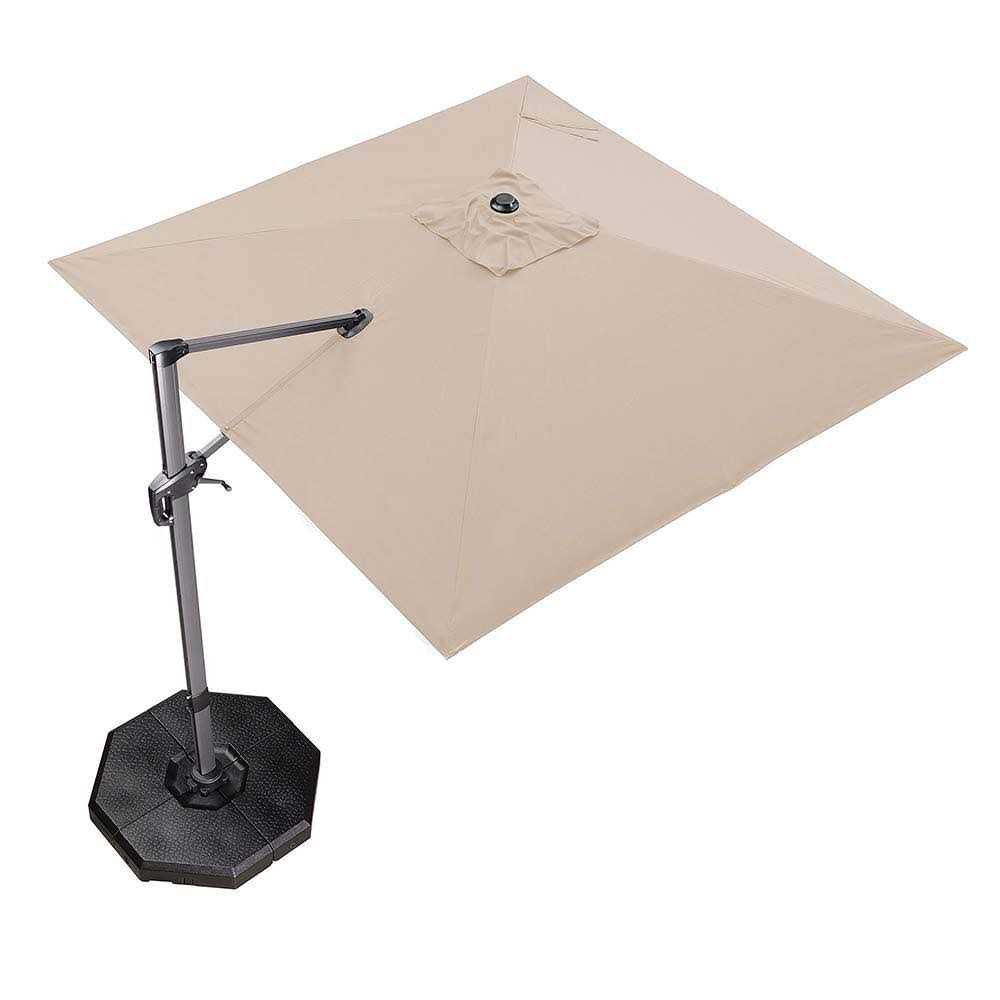 PURPLE LEAF Patio Square Umbrella Outdoor Cantilever Umbrella Offset Umbrella with 360-degree Rotation 9 - Image 2