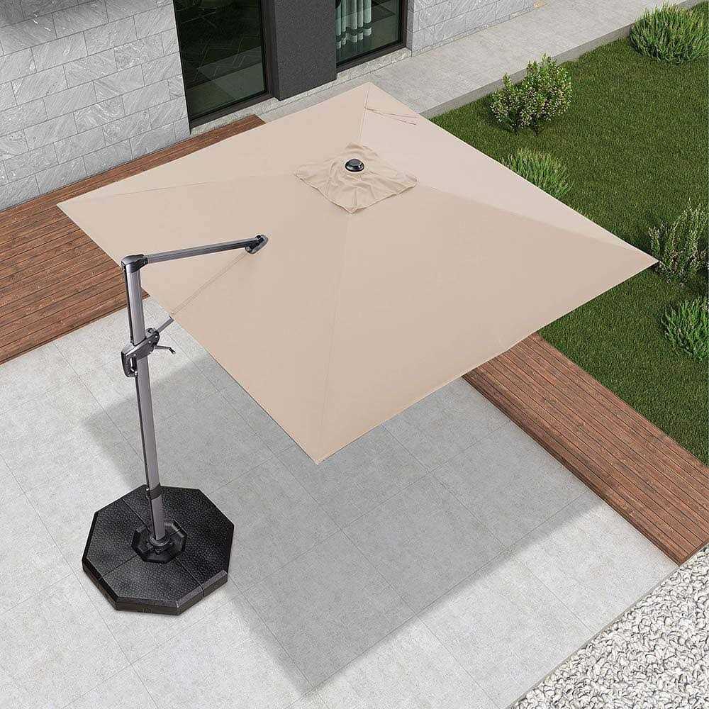 PURPLE LEAF Patio Square Umbrella Outdoor Cantilever Umbrella Offset Umbrella with 360-degree Rotation 9 - Image 3