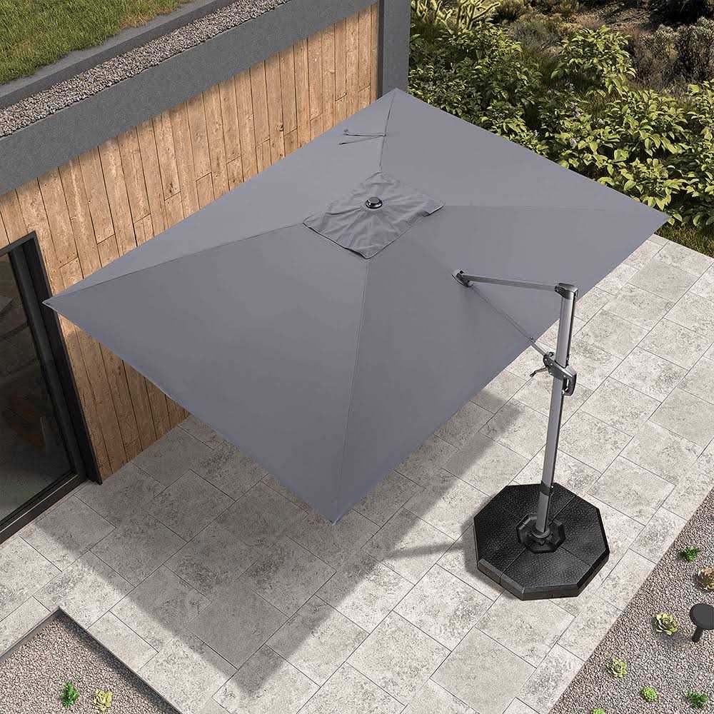 PURPLE LEAF Patio Square Umbrella Outdoor Cantilever Umbrella Offset Umbrella with 360-degree Rotation 9 - Image 4