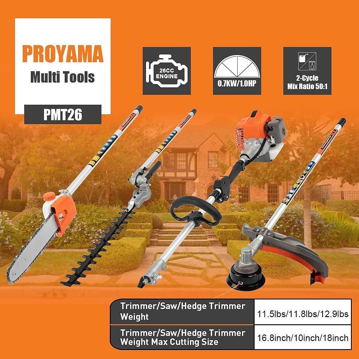PROYAMA 26cc 6 in 1 Multi Functional Trimming Tools Gas Hedge Trimmer - Image 2