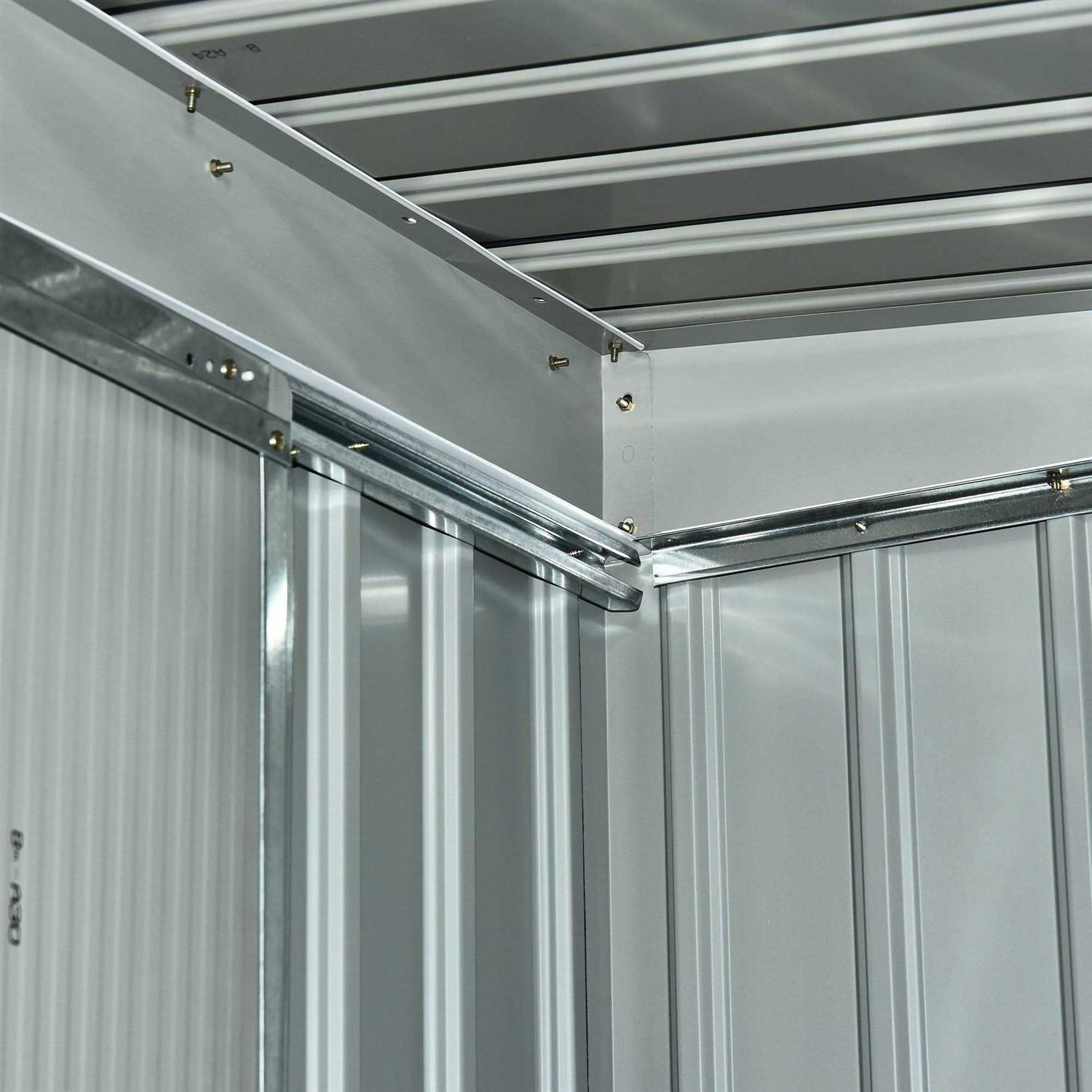 Outsunny 9′ x 4′ Metal Garden Storage Shed Tool House with Sliding Door Spacious Layout & Durable Construction for Backyard - Image 2