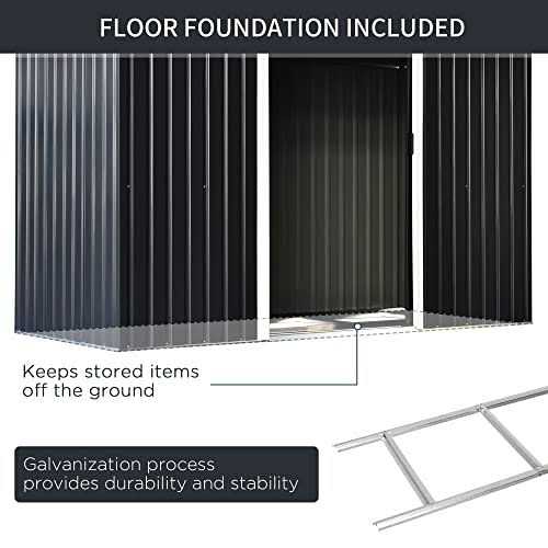 Outsunny 9′ x 4′ Metal Garden Storage Shed Tool House with Sliding Door Spacious Layout & Durable Construction for Backyard - Image 3