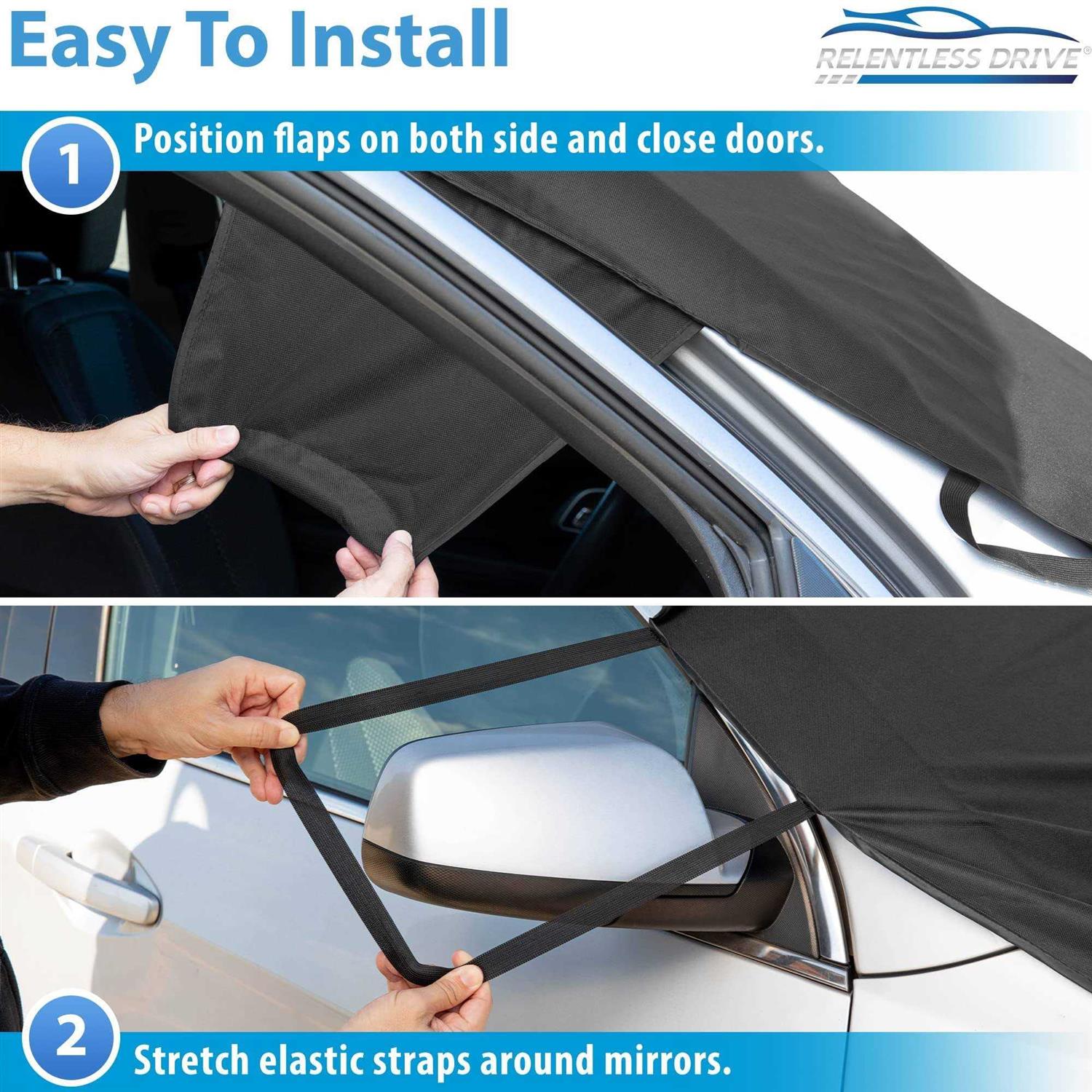 Relentless Drive Windshield Cover for Ice and Snow Kit Windshield Car Snow Cover & Snow Brush Bundle - Image 5