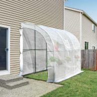 Outsunny 7′ x 7′ Outdoor Walk-In Greenhouse, Plant Nursery with Roll-up and PE Cover