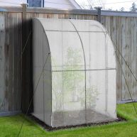 Outsunny 7′ x 7′ Outdoor Walk-In Greenhouse, Plant Nursery with Roll-up and PE Cover