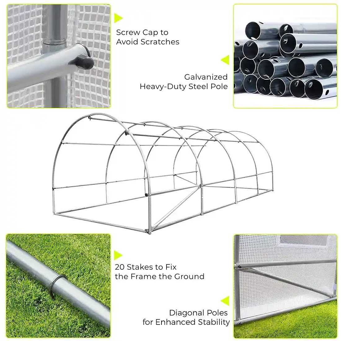 Quictent Upgraded 12x7x7 Ft Portable Greenhouse Large Walk-in - Image 3