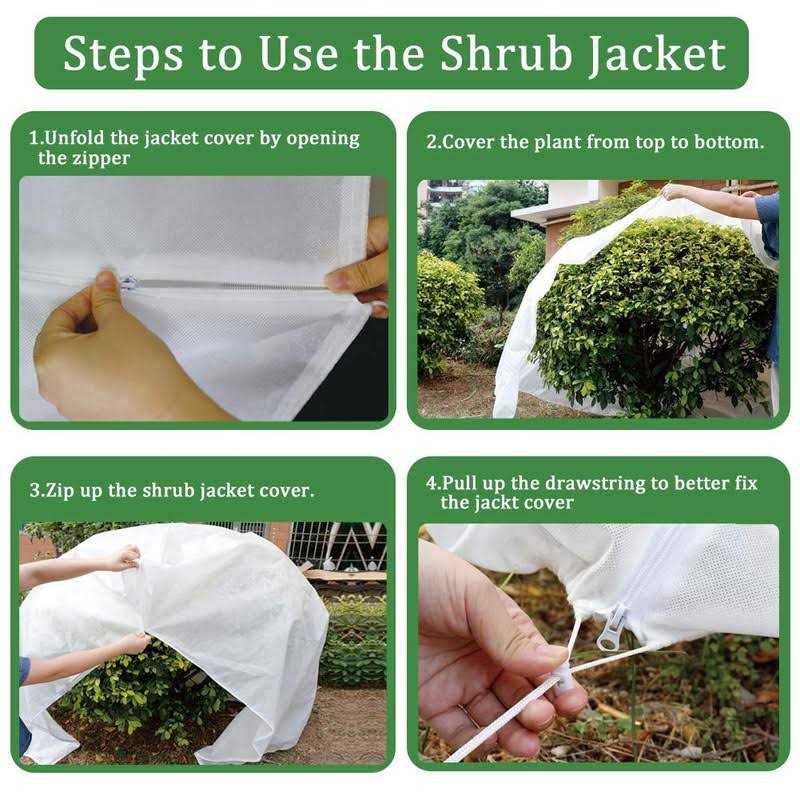 REMIAWY Plant Covers Freeze Protection Frost Blanket for Plants Tree Blanket Cover Shrub Covers Jacket with Zipper Drawstring - Image 4