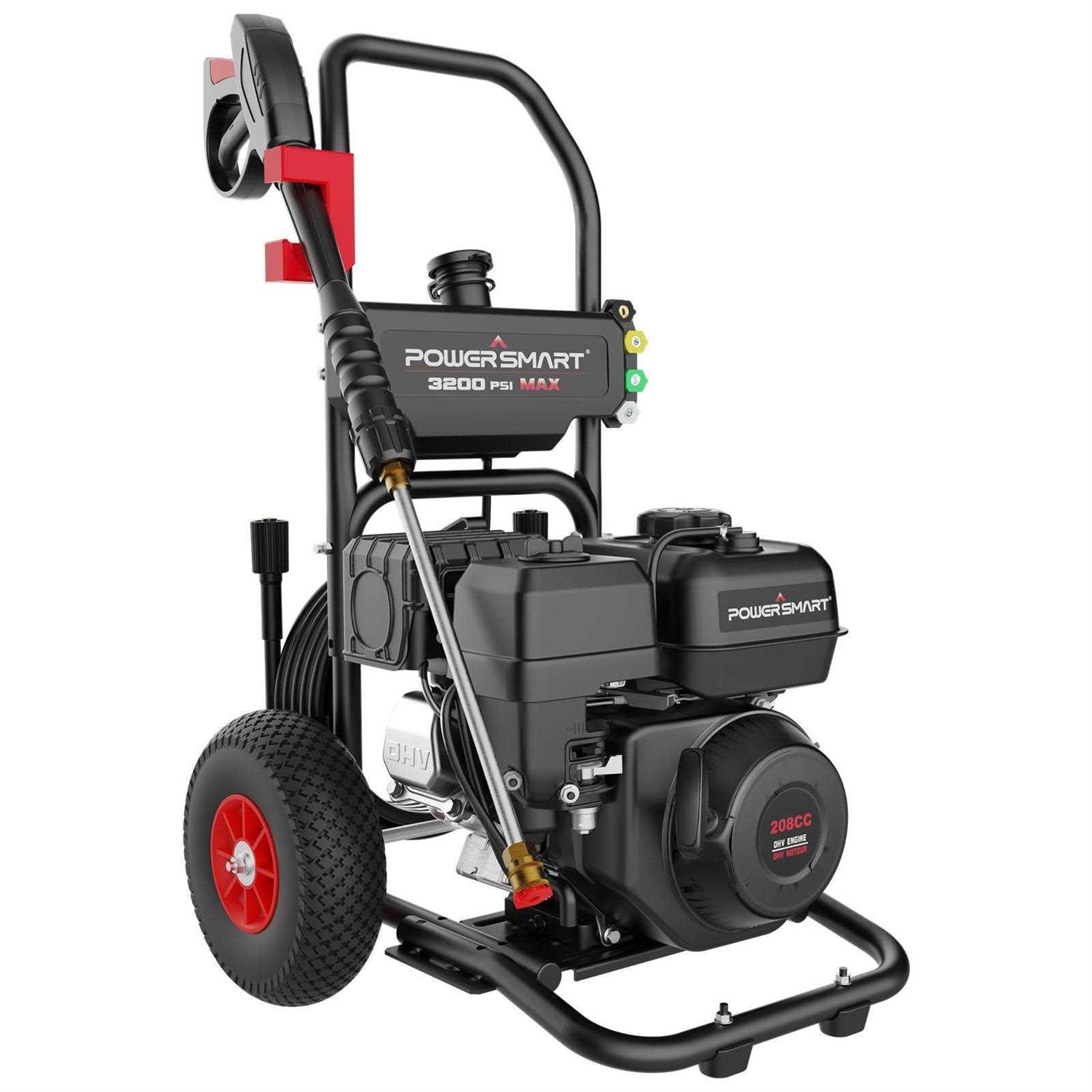 Powersmart 3200psi Gas Pressure Washer with 5 Nozzles & Soap Tank High Pressure Washer,70lb