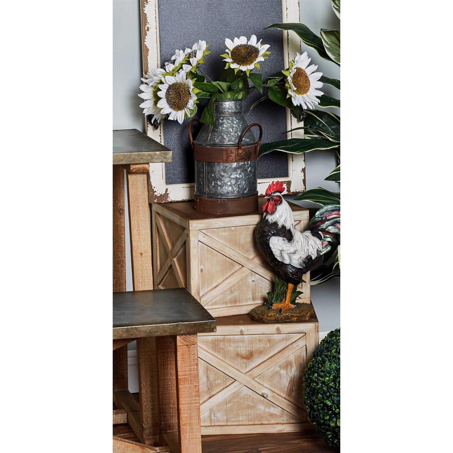 12 in. x 16 in. Light Brown Wood Farmhouse Planter (Set of 3) - Image 3