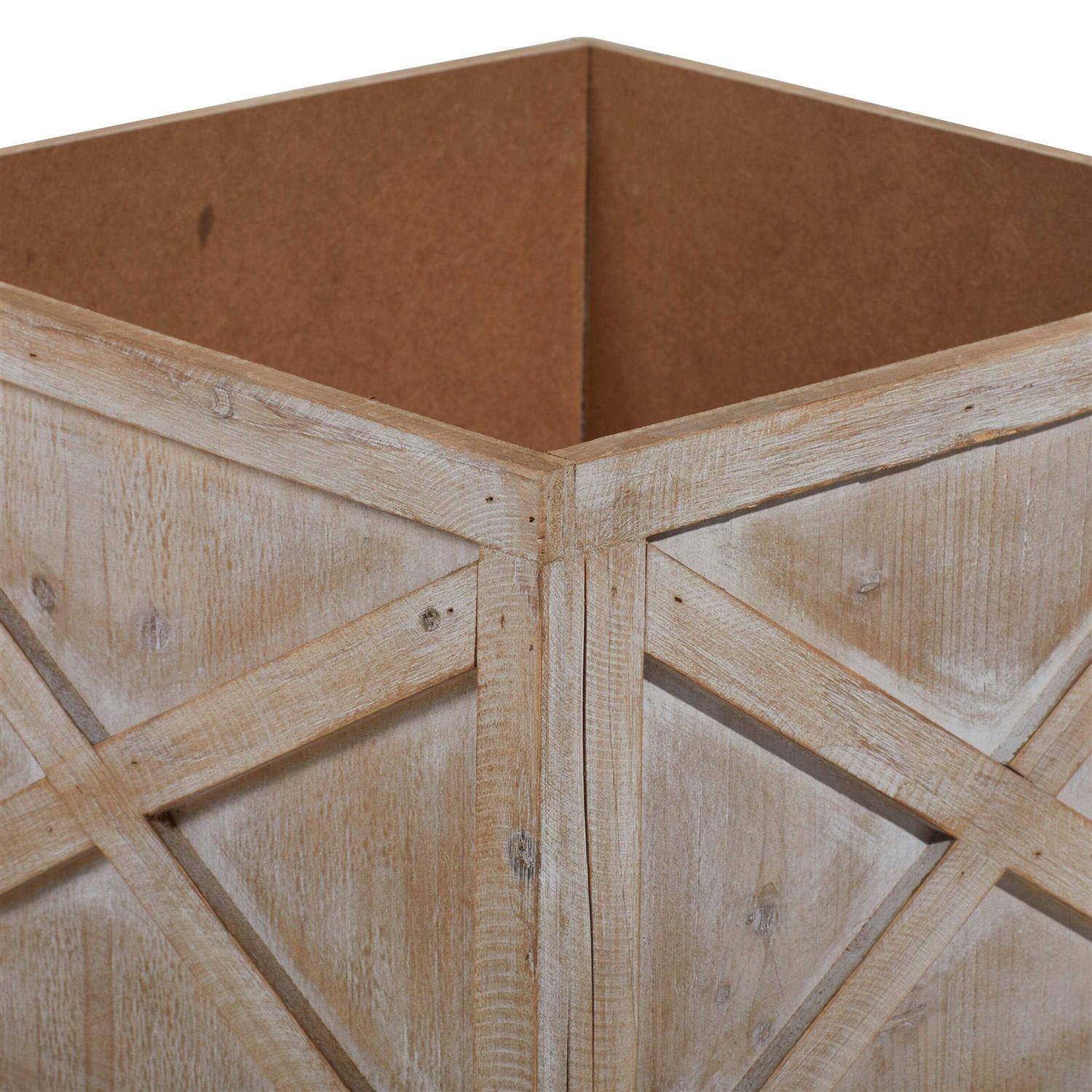 12 in. x 16 in. Light Brown Wood Farmhouse Planter (Set of 3) - Image 5