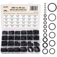 O Ring Kit, 950 Pcs Rubber O-Ring Assortment Kit, Plusmart 20 Sizes Washer Gasket Set for Pressure Washer, Plumbing Sealing Repair, Air or Gas