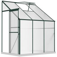 Outsunny Walk-in Garden Greenhouse Aluminum Polycarbonate with Roof Vent for Plants