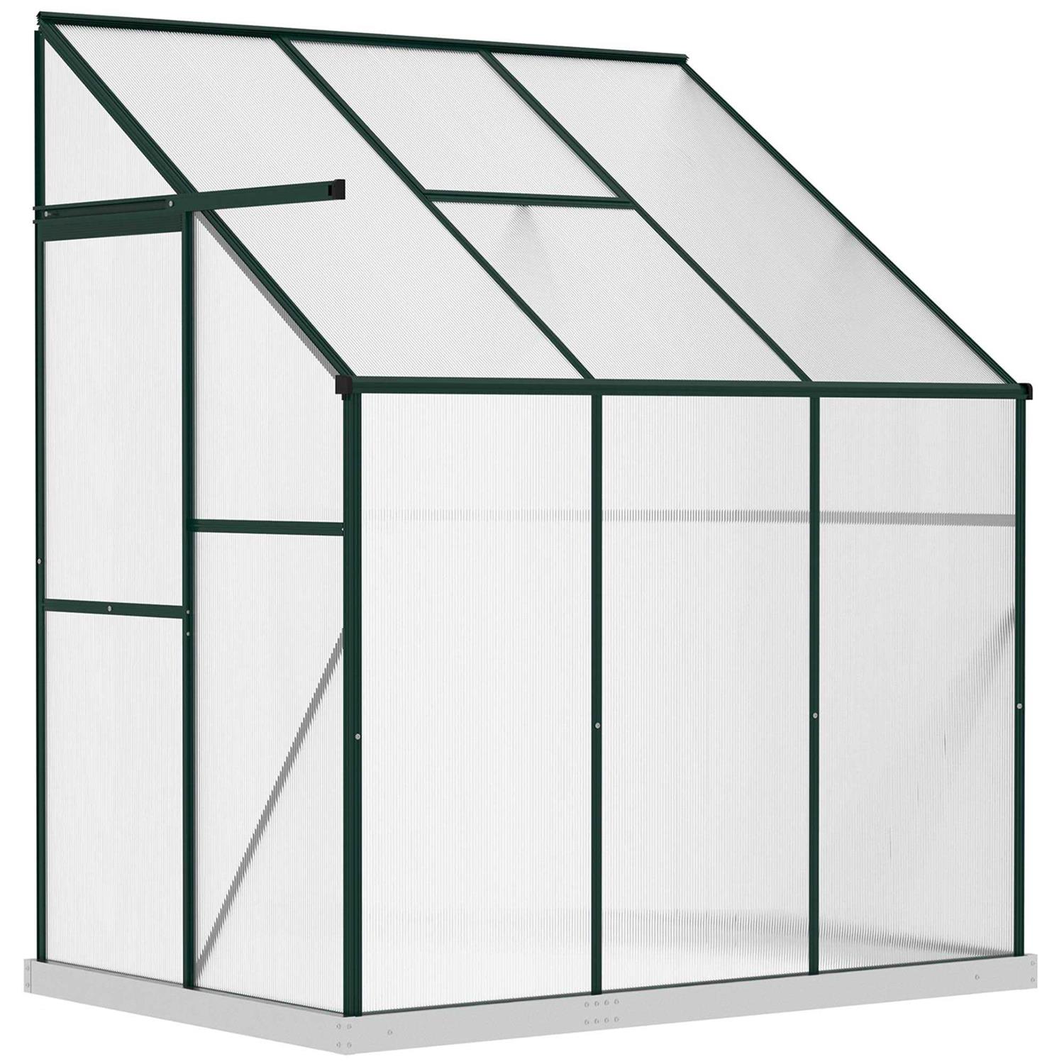 Outsunny Walk-in Garden Greenhouse Aluminum Polycarbonate with Roof Vent for Plants - Image 5