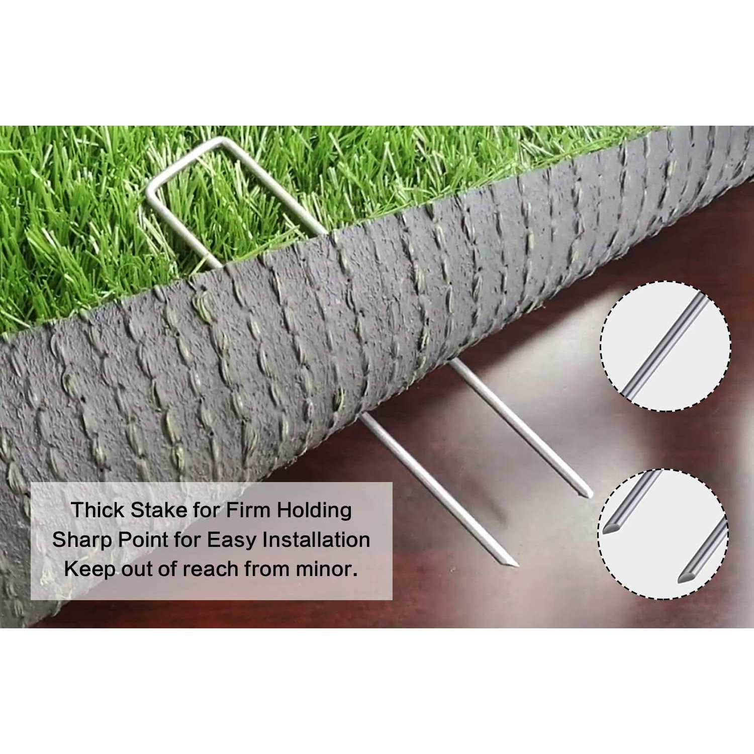 100 Pack 6&” 11 Gauge Heavy Duty U-Shaped Securing Stakes Pins Garden Stakes Pins-Sod Fence Staples for Anchoring Weed Barrier and Landscape Fabric - Image 4