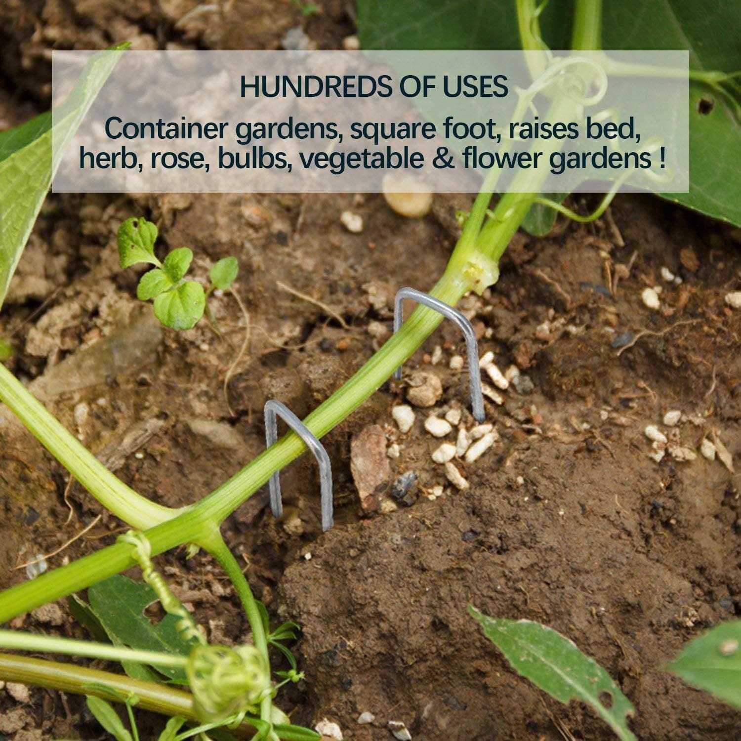 100 Pack 6&” 11 Gauge Heavy Duty U-Shaped Securing Stakes Pins Garden Stakes Pins-Sod Fence Staples for Anchoring Weed Barrier and Landscape Fabric - Image 5