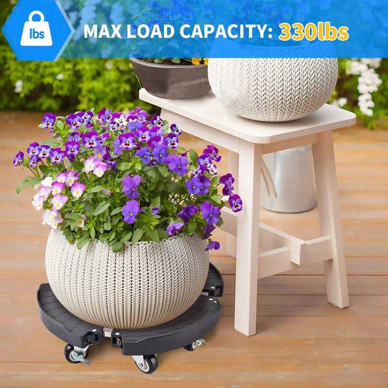 Plant Caddy with Wheels Heavy Duty with 8 Lockable Casters Rolling Plant Stand Adjustable 15-21 - Image 2