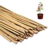 50Pcs Plant Stakes,POLIUMB Natural Bamboo Stakes,Garden Stakes for Indoor and Outdoor Plants,Poles Sticks for Tomatoes,Beans,Flowers,Trees