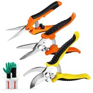 3 Pack Garden Pruning Shears Stainless Steel Blades Handheld Pruners Set