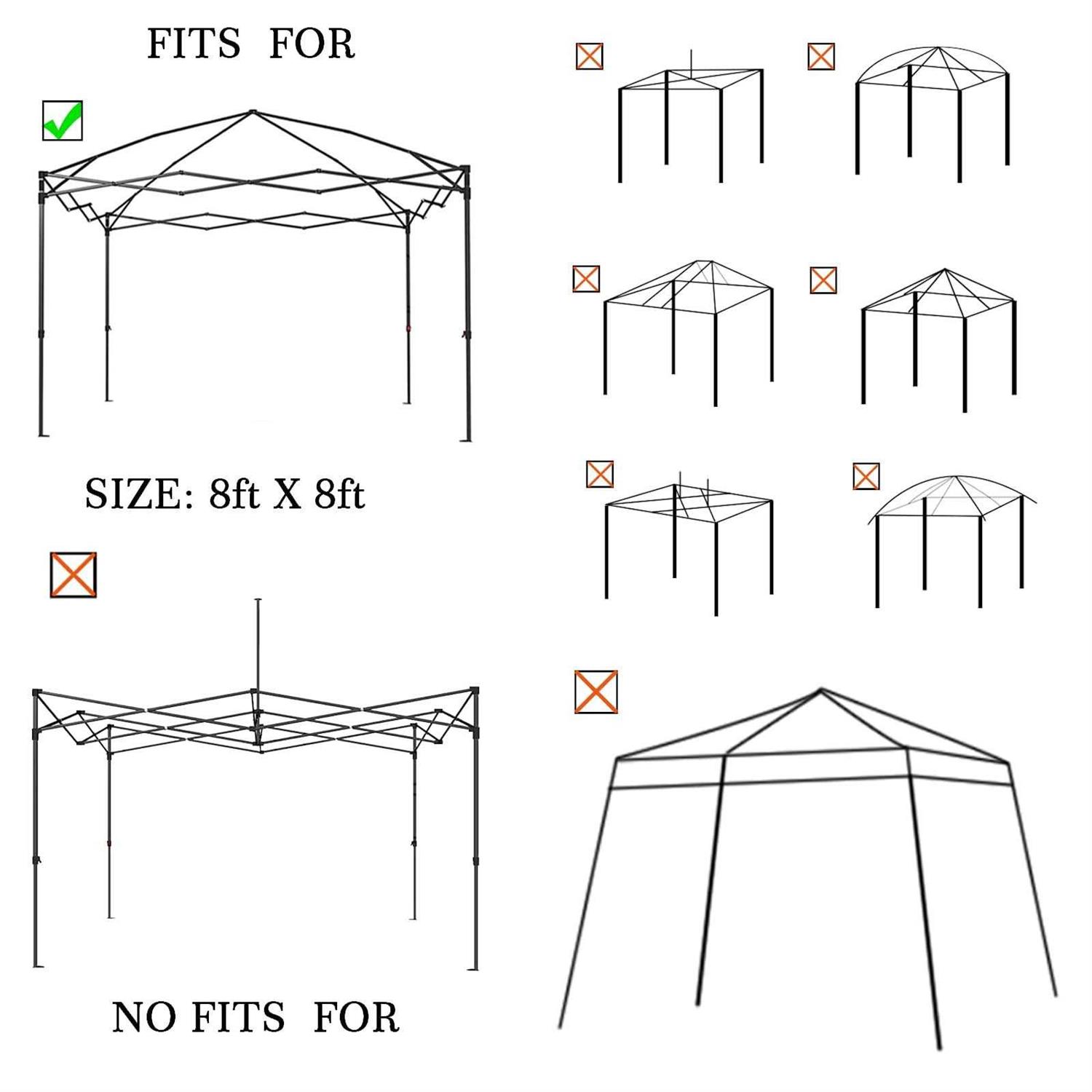 Replacement Canopy Top 10′ x 10′ Pop-Up Canopy Top Cover for Canopy Straight Leg Tent Top Cover - Image 3