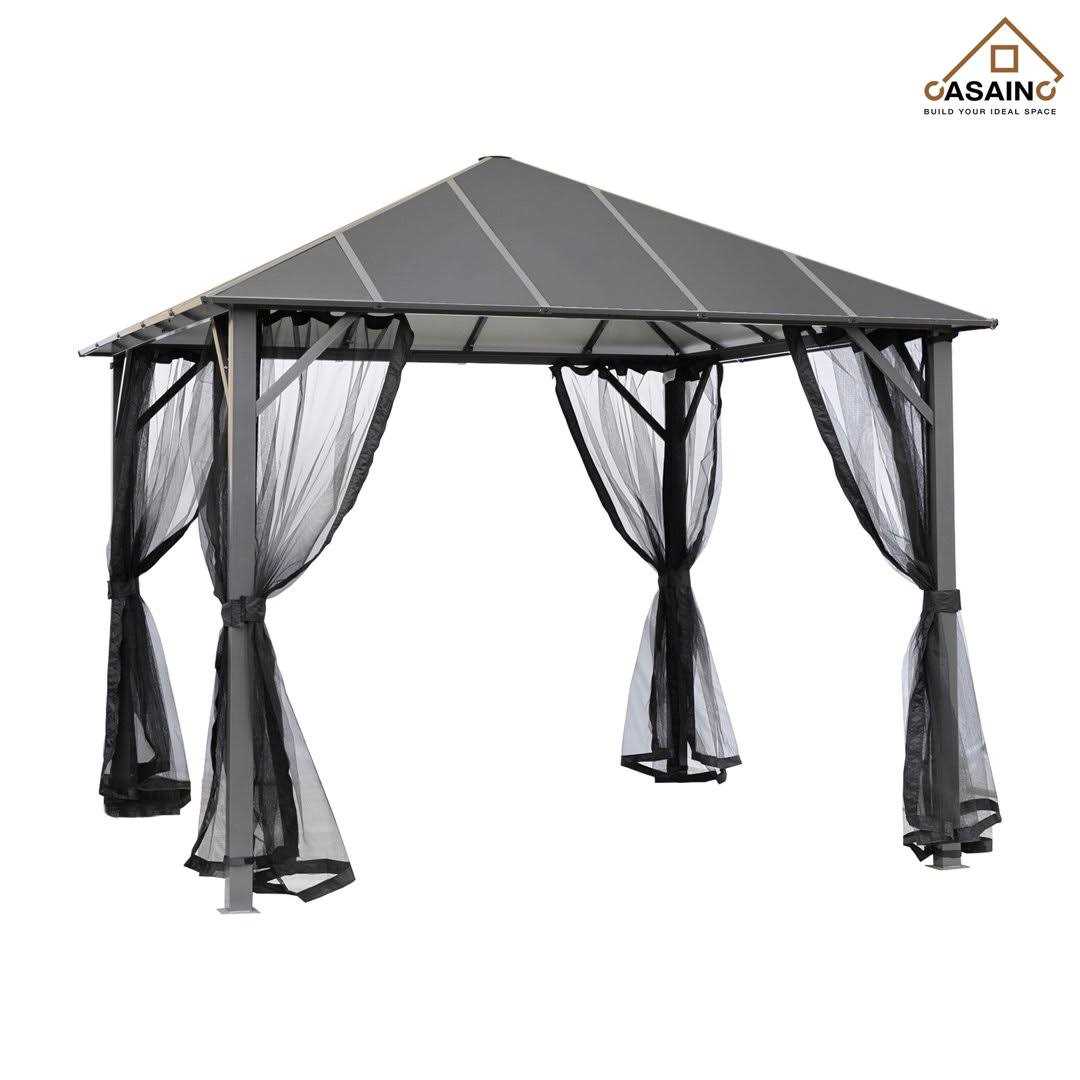 10 ft. W x 10 ft. D Aluminum Patio Gazebo CASAINC WF-SB515A - Image 4