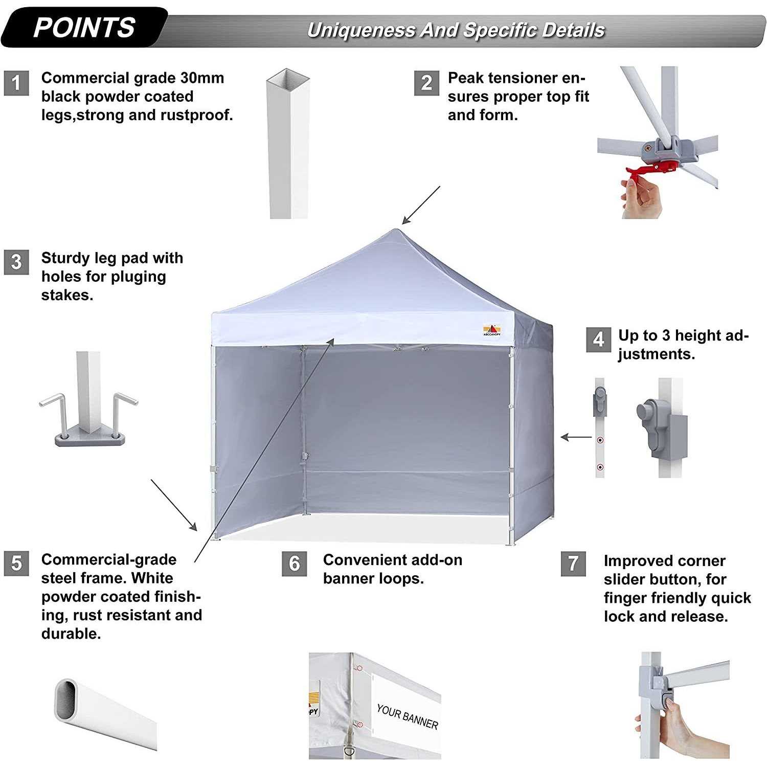 ABCCANOPY Pop Up Canopy Tent Commercial Instant - Image 2