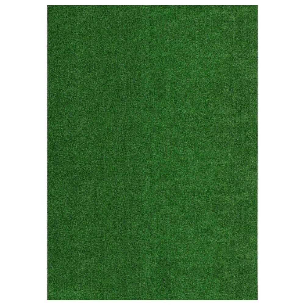 Ottomanson Waterproof Solid Grass Indoor/Outdoor Artificial Grass Rug