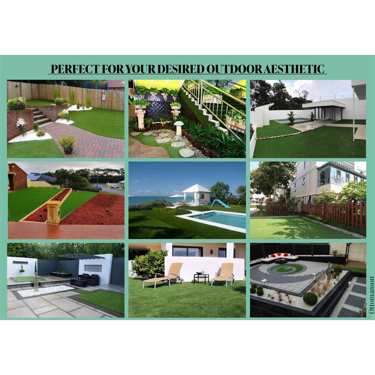 Ottomanson Waterproof Solid Grass Indoor/Outdoor Artificial Grass Rug - Image 5