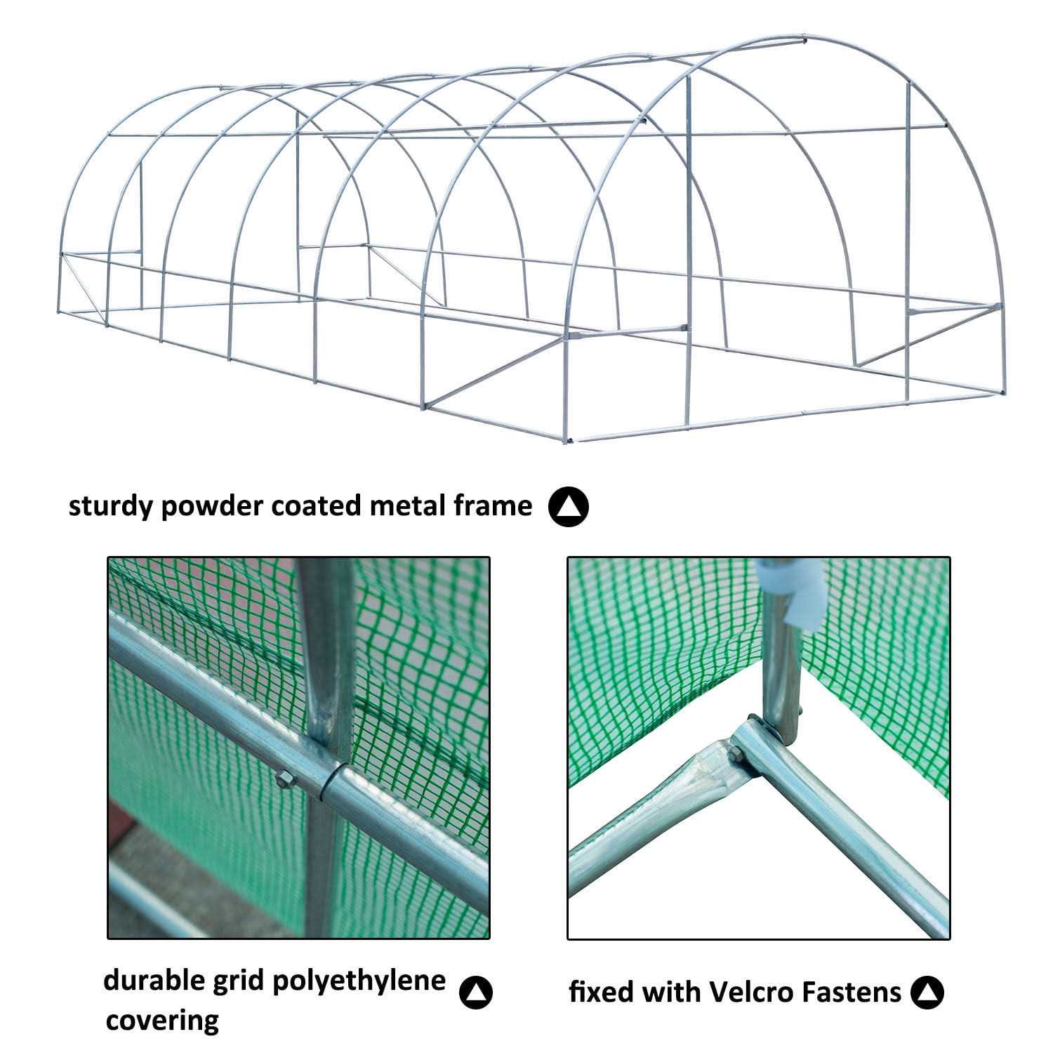 Outsunny Walk-In Greenhouse Large 12 Windows - Image 3