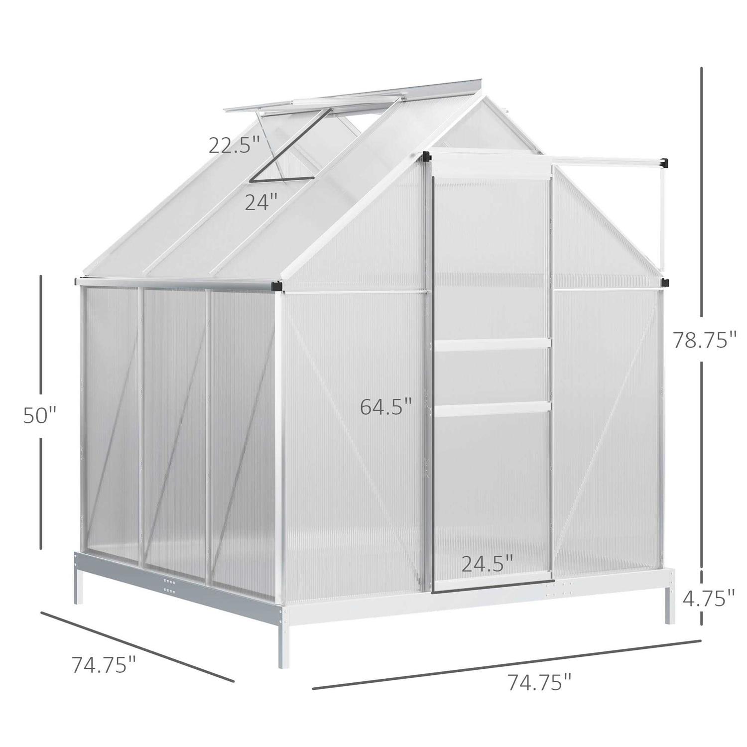 Outsunny 6′ x Walk Greenhouse - Image 4
