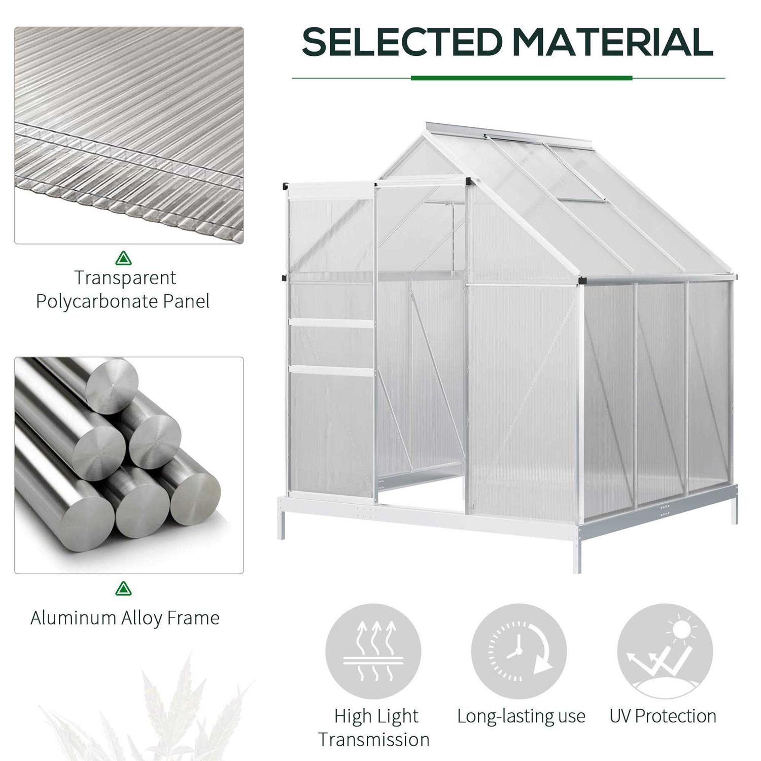 Outsunny 6′ x Walk Greenhouse - Image 5